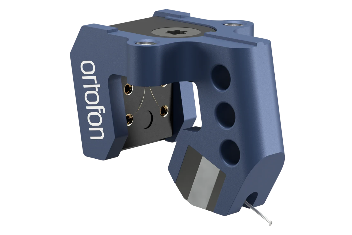 Salon 1 Audio Ortofon MC 90X moving coil phono cartridge in blue with a precision boron cantilever and stylus.