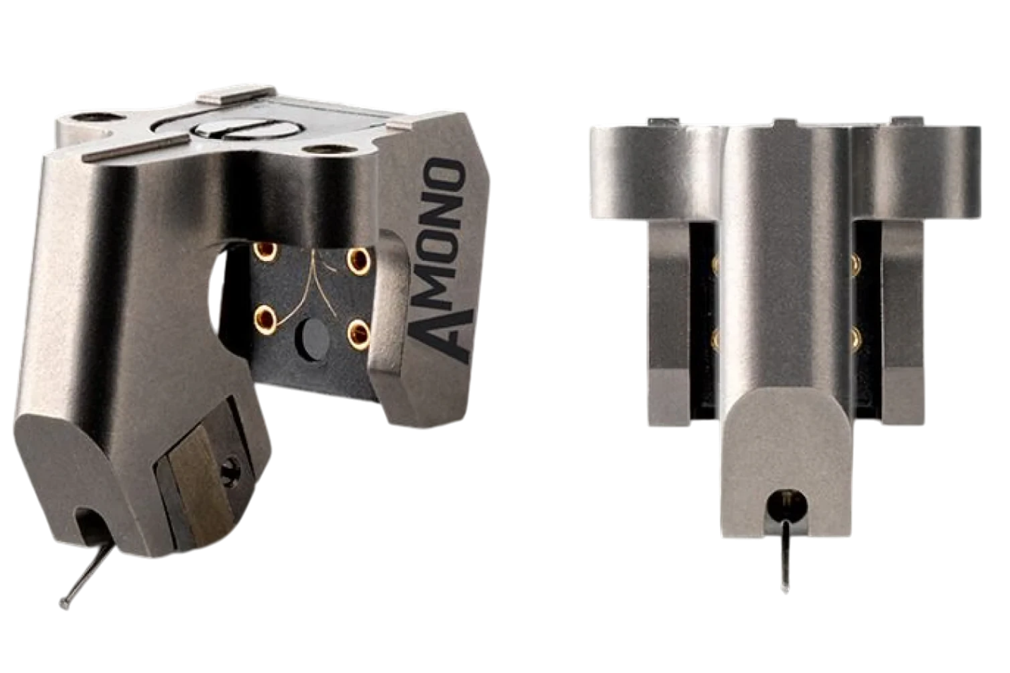 Salon 1 Audio Ortofon MC A Mono moving coil phono cartridge featuring a sleek stainless steel SLM body design
