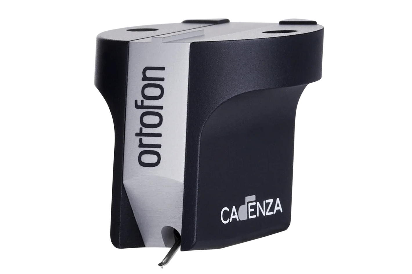 Salon 1 Audio Ortofon MC Cadenza Mono moving coil phono cartridge in black and silver with a fine line stylus.