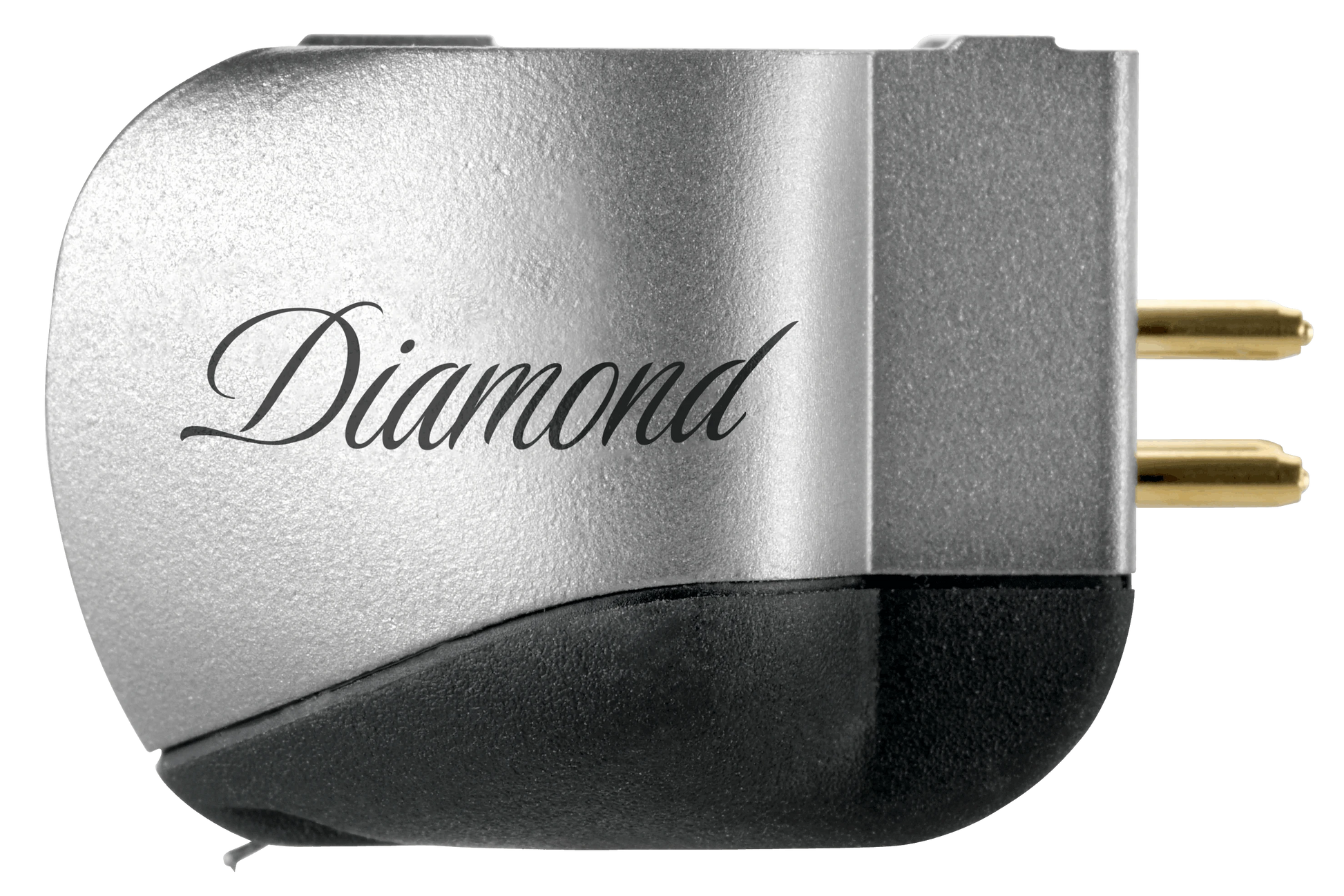 Salon 1 Audio Ortofon MC Diamond moving coil phono cartridge in silver and black with a sleek titanium body.