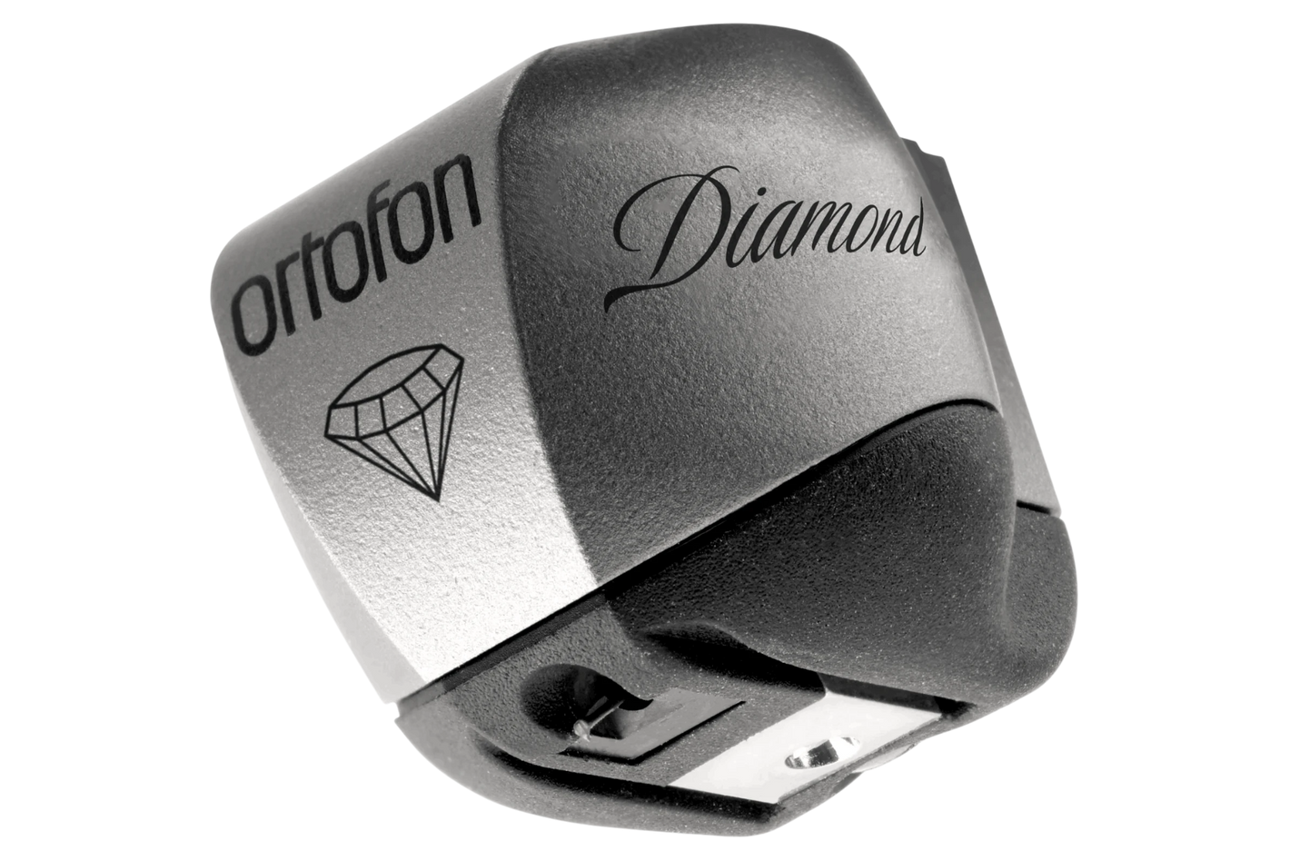 Salon 1 Audio Ortofon MC Diamond moving coil phono cartridge featuring a silver and black titanium SLM body