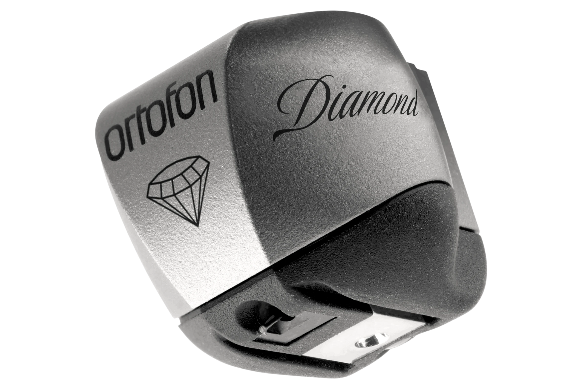 Salon 1 Audio Ortofon MC Diamond moving coil phono cartridge featuring a silver and black titanium SLM body