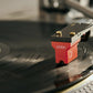 Salon 1 Audio Ortofon MC Quintet Red moving coil phono cartridge tracking on a black vinyl record