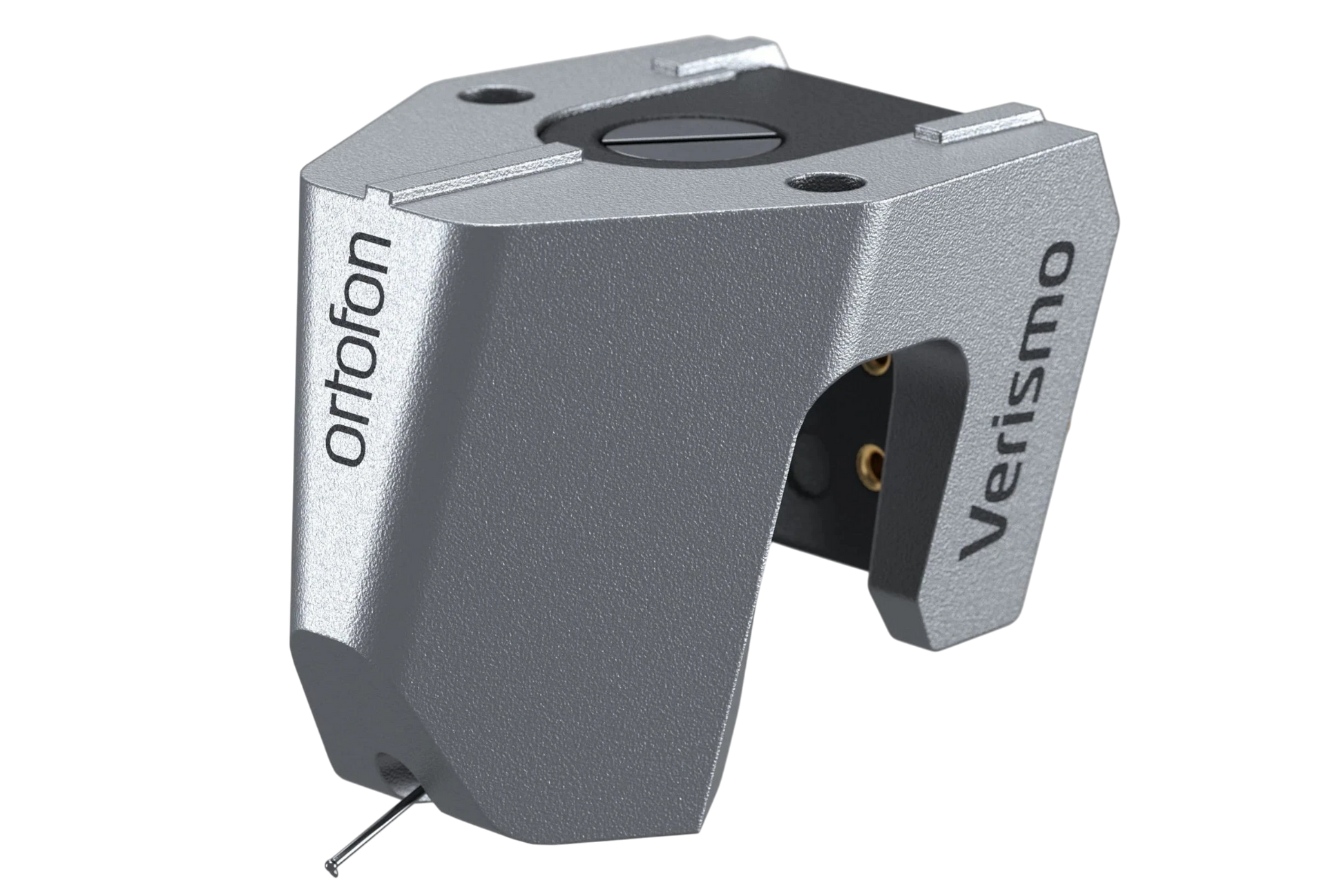 Salon 1 Audio Ortofon MC Verismo flagship moving coil phono cartridge in a silver SLM titanium body.