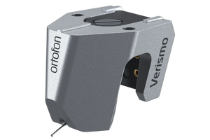 Salon 1 Audio Ortofon MC Verismo flagship moving coil phono cartridge in a silver SLM titanium body.