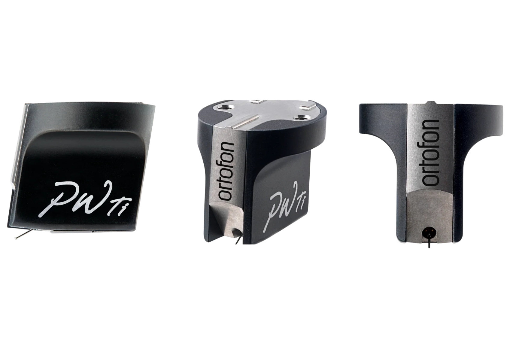 Salon 1 Audio Ortofon MC Windfeld Ti moving coil phono cartridge featuring a sleek titanium body and precision stylus.
