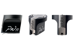 Salon 1 Audio Ortofon MC Windfeld Ti moving coil phono cartridge featuring a sleek titanium body and precision stylus.