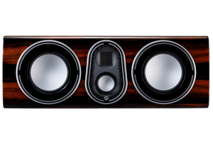 Salon 1 Audio Monitor Audio Platinum C250 3G center channel speaker in a luxurious piano ebony wood finish.