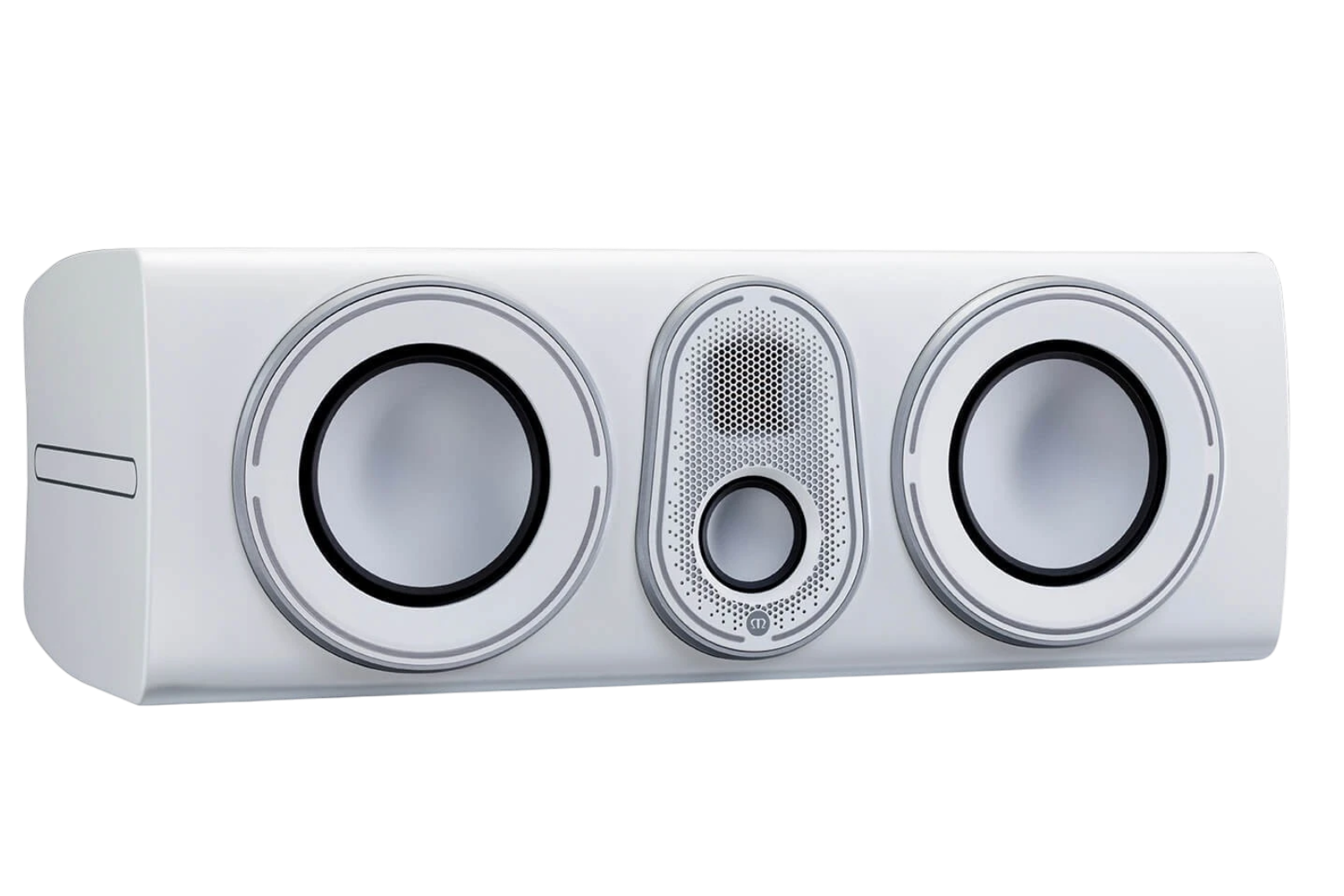 Salon 1 Audio Monitor Audio Platinum C250 3G center channel speaker in a sleek pure satin white finish.