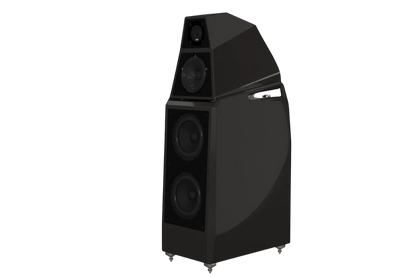 Salon 1 Audio Wilson Audio Sasha V floorstanding speaker in a sleek black finish with a multi-driver design.