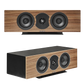 Salon 1 Audio Sonus faber Lumina Center I speaker in walnut finish with black leather and dual drivers.