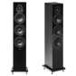 Salon 1 Audio Sonus faber Lumina III floorstanding speakers in piano black with leather accents and front drivers.
