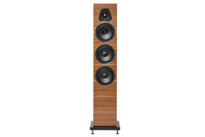 Salon 1 Audio Sonus faber Lumina III walnut floorstanding speaker with D.A.D. tweeter and dual midwoofers.