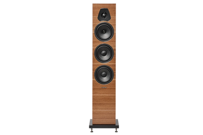 Salon 1 Audio Sonus faber Lumina III walnut floorstanding speaker with D.A.D. tweeter and dual midwoofers.