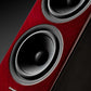 Salon 1 Audio Sonus faber Lumina V Amator floorstanding speaker featuring a rich red wood finish and dual woofers.