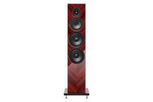 Salon 1 Audio Sonus faber Lumina V Amator floorstanding speaker in walnut wood finish with black leather front panel