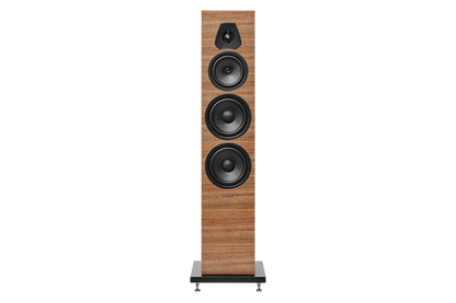 Salon 1 Audio Sonus faber Lumina V floorstanding speaker in walnut wood finish with black leather front baffle