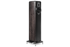 Salon 1 Audio Sonus faber Maxima Amator floorstanding speaker in solid walnut and black leather with marble base