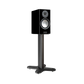 Salon 1 Audio Monitor Audio ST-2 matte black universal speaker stand supporting a high-end bookshelf loudspeaker