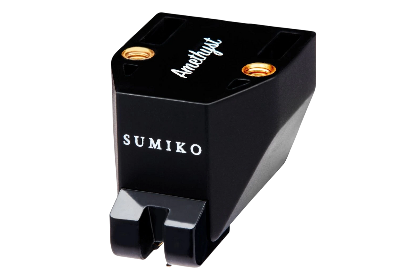 Salon 1 Audio Sumiko Amethyst moving magnet phono cartridge in black with gold mounting hardware