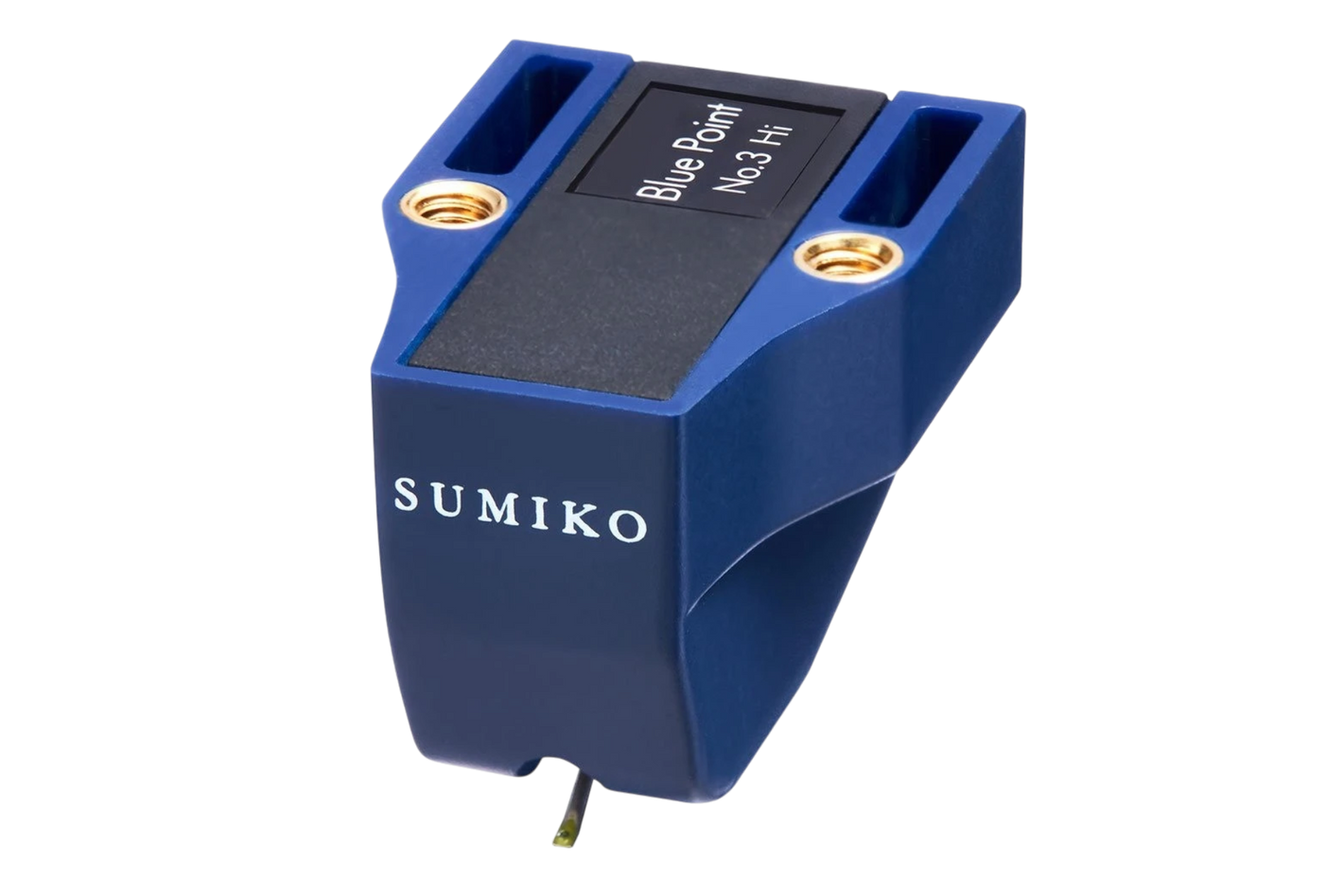 Salon 1 Audio Sumiko Blue Point No. 3 High output moving coil phono cartridge with a blue body and elliptical stylus.