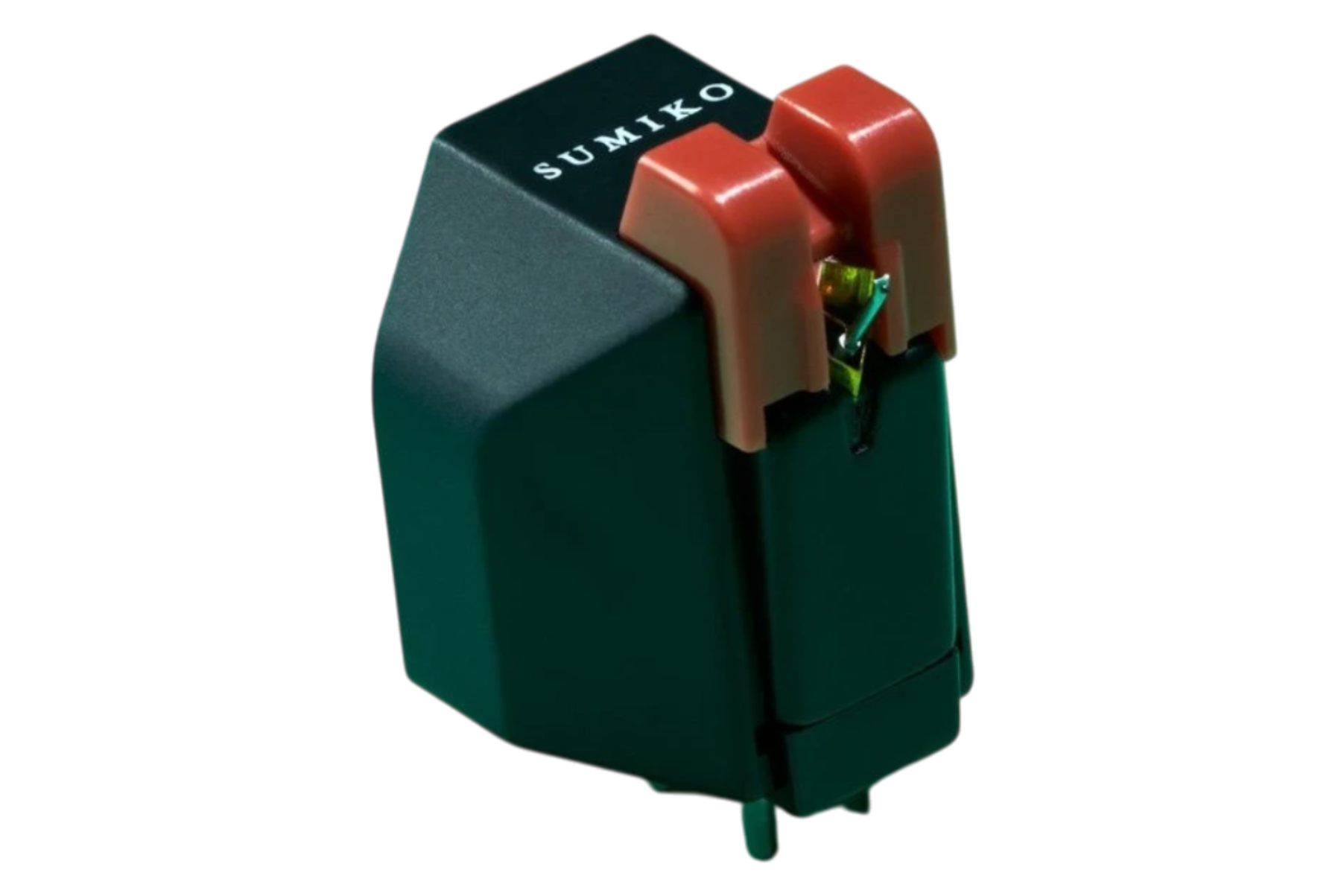 Salon 1 Audio Sumiko Moonstone moving magnet phono cartridge with a black body and orange stylus assembly.