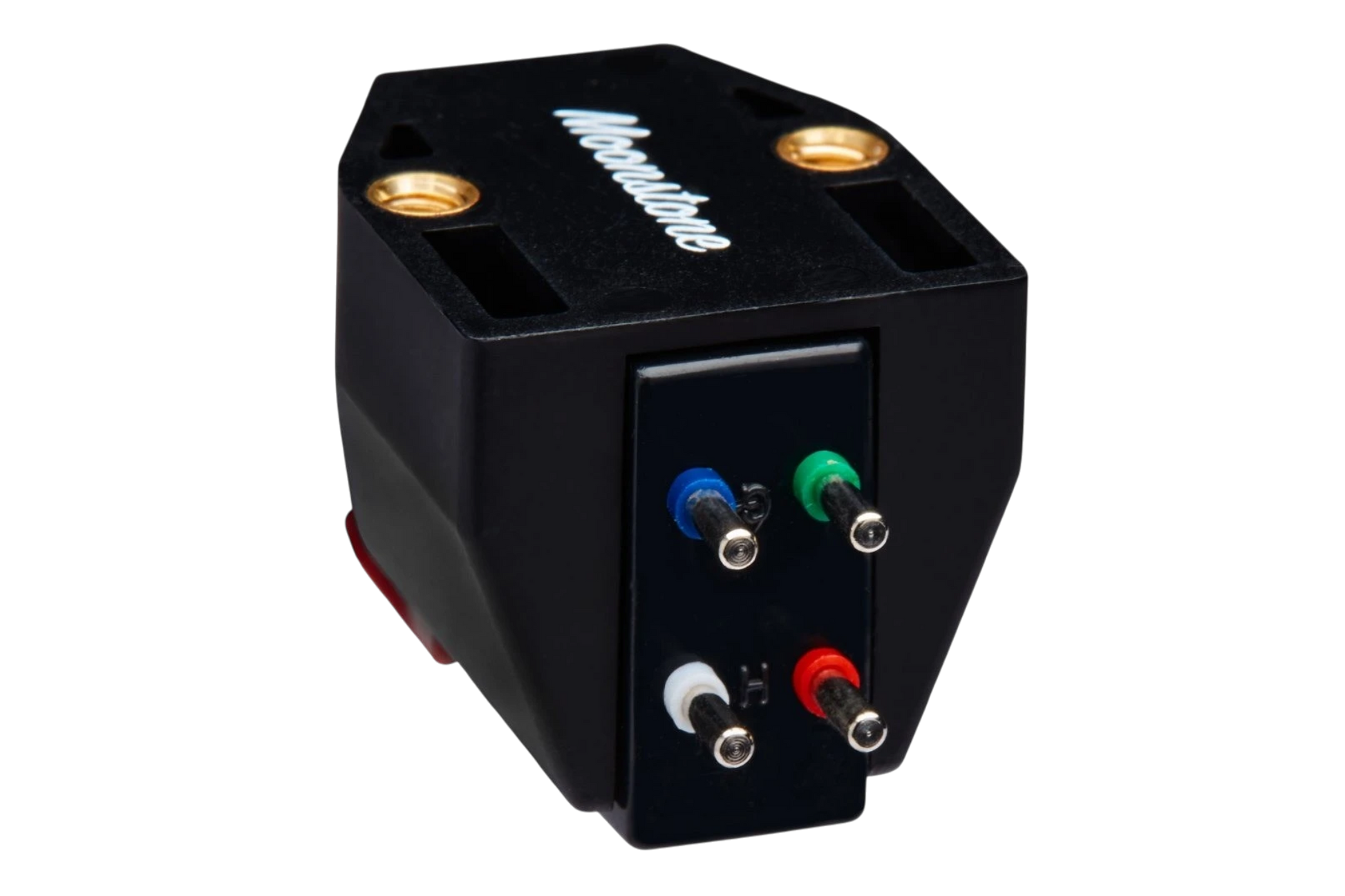 Salon 1 Audio Sumiko Moonstone moving magnet phono cartridge showing rear connection pins and black body design