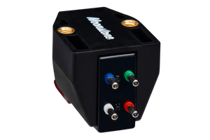 Salon 1 Audio Sumiko Moonstone moving magnet phono cartridge showing rear connection pins and black body design