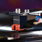Salon 1 Audio Sumiko Moonstone moving magnet phono cartridge with elliptical stylus playing a vinyl record