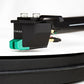 Salon 1 Audio Sumiko Olympia moving magnet phono cartridge with black body and teal stylus guard on a turntable