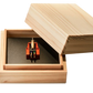 Salon 1 Audio Sumiko Oriole low output moving coil cartridge with gold and red body inside a wooden display box