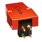 Salon 1 Audio Sumiko Oriole low output moving coil cartridge with a vibrant red open-body design and gold pins.