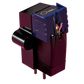 Salon 1 Audio Sumiko Oyster moving magnet phono cartridge with a blue front and black body on a pink background.
