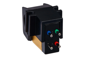 Salon 1 Audio Sumiko Pearl moving magnet phono cartridge showing rear connection pins and gold-toned body detail
