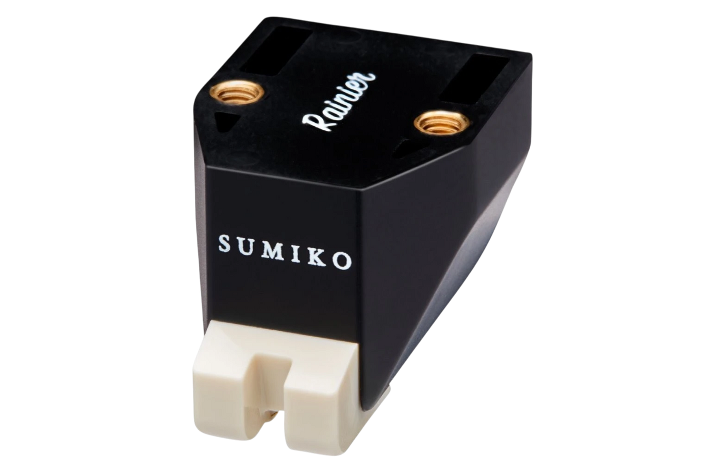 Salon 1 Audio Sumiko Rainier moving magnet phono cartridge in black with a white stylus assembly