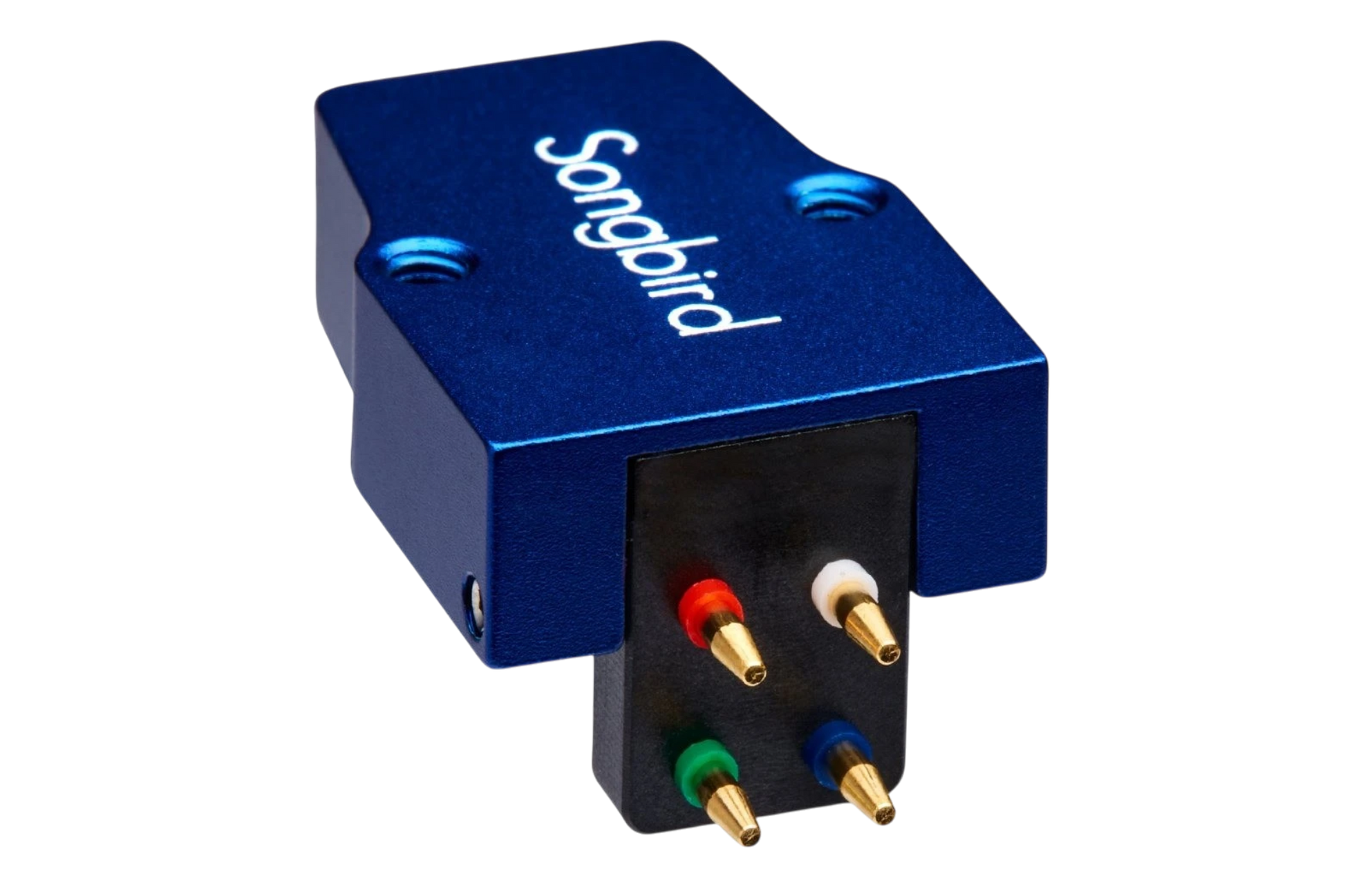 Salon 1 Audio Sumiko Songbird High output moving coil cartridge in blue with four color-coded connection pins