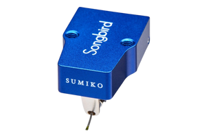 Salon 1 Audio Sumiko Songbird High output moving coil phono cartridge in blue with open-architecture design.