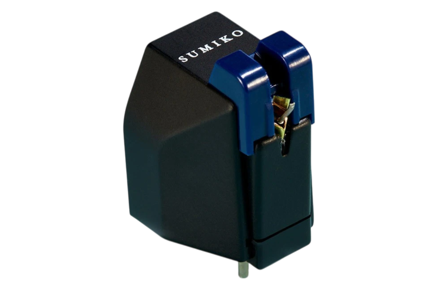 Salon 1 Audio Sumiko Wellfleet moving magnet phono cartridge with a black body and blue stylus assembly.