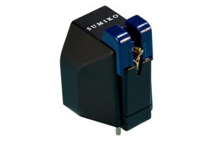 Salon 1 Audio Sumiko Wellfleet moving magnet phono cartridge with a black body and blue stylus assembly.