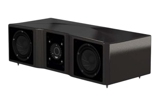 Salon 1 Audio Wilson Audio WASAE center channel speaker in a sleek black finish with dual mid-woofers and tweeter.
