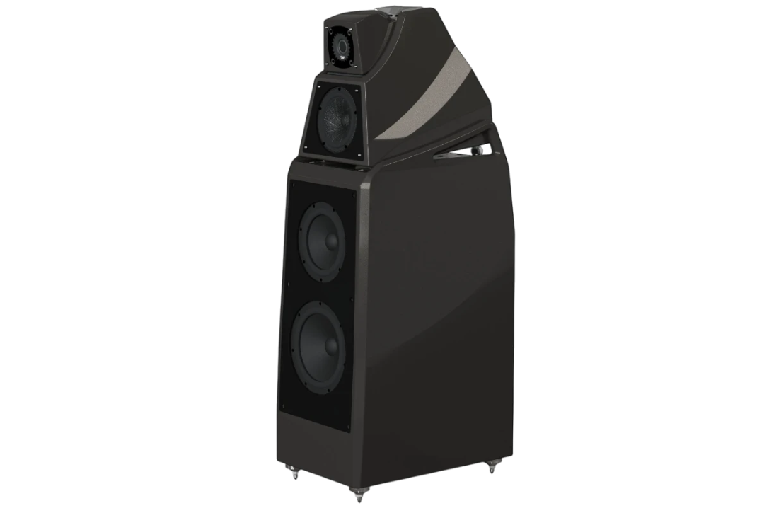 Salon 1 Audio Wilson Audio Alexia V floorstanding speaker in a sleek black finish with multi-module cabinet design.