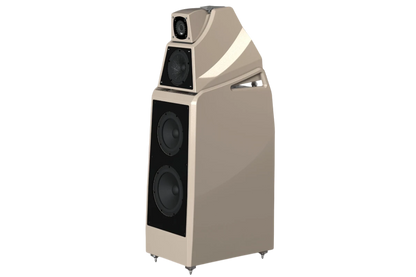 Salon 1 Audio Wilson Audio Alexia V floorstanding speaker in a glossy beige finish with a multi-module cabinet design.