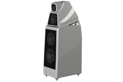 Salon 1 Audio Wilson Audio Alexia V floorstanding speaker in a sleek grey finish with advanced driver configuration.