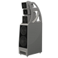 Salon 1 Audio Wilson Audio Alexx V floorstanding speaker in a sleek gray finish with an open architecture gantry.