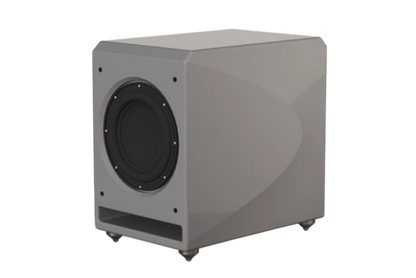 Salon 1 Audio Wilson Audio Lōkē active subwoofer in a sleek grey finish with a 10-inch long-throw driver