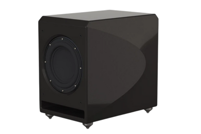 Salon 1 Audio Wilson Audio Loke active subwoofer in a sleek black finish with a 10-inch long-throw driver.