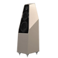 Salon 1 Audio Wilson Audio Sabrina V floorstanding speaker in a sleek metallic finish with a three-way driver design.