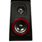 Salon 1 Audio Wilson Audio TuneTot bookshelf speaker in black with a striking red woofer trim and silk dome tweeter.