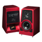 Salon 1 Audio Wilson Audio TuneTot crimson satin bookshelf speakers showing front and rear views with driver detail