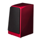 Salon 1 Audio Wilson Audio TuneTot crimson satin bookshelf speaker with black grille against a dark background